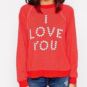 Wildfox burnout long sleeve size Large I love you valentines